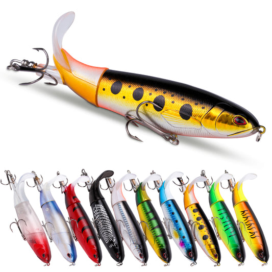 10pcs/set 13g 10cm Premium Fishing Lure Kit Bass Trout Baits With Propeller Tail Durable Hooks Realistic Action for Freshwater