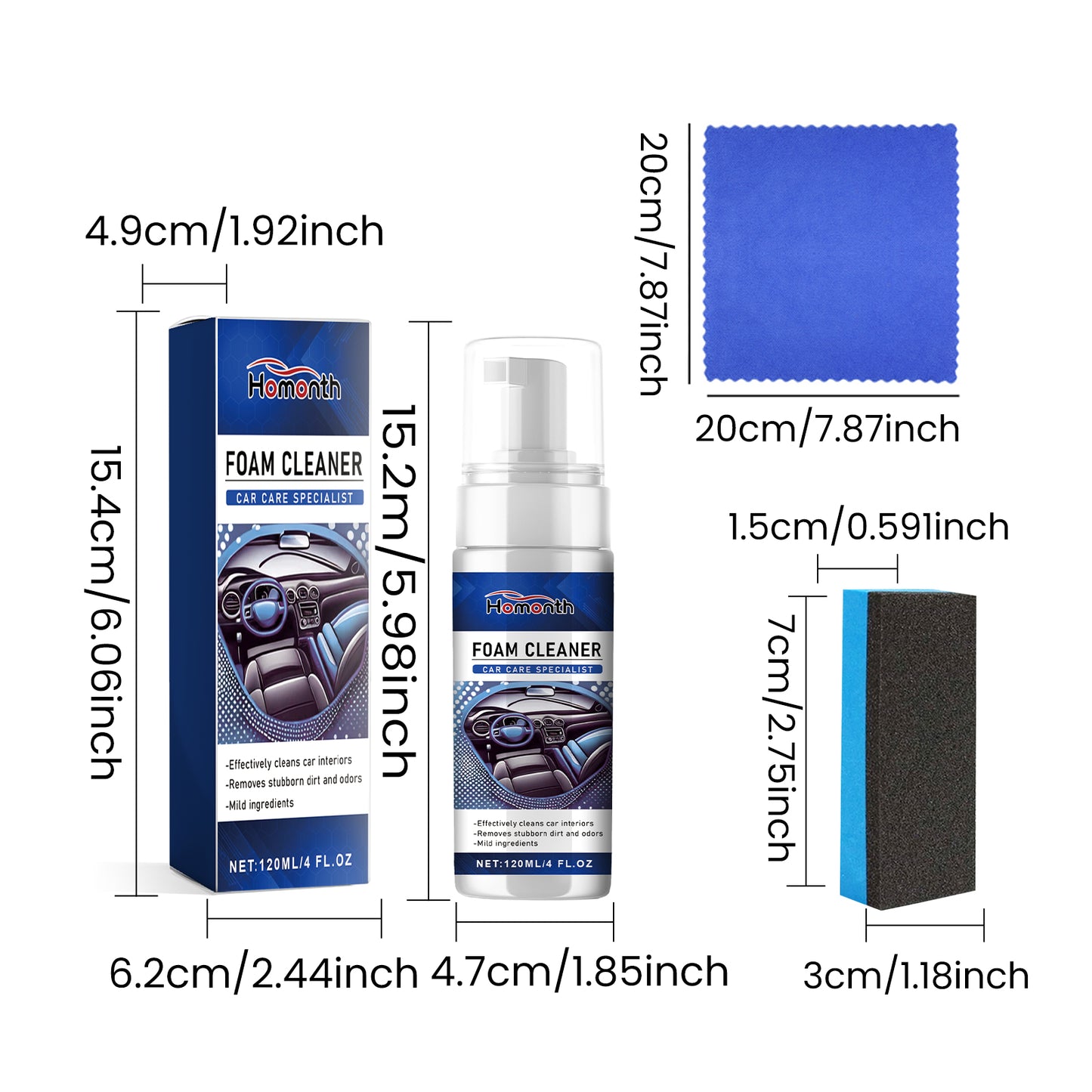 Homonth Fast Automobile Interior Cleaning Agent Leather Interior Dashboard Clean Dustproof Refurbished Repair Cream