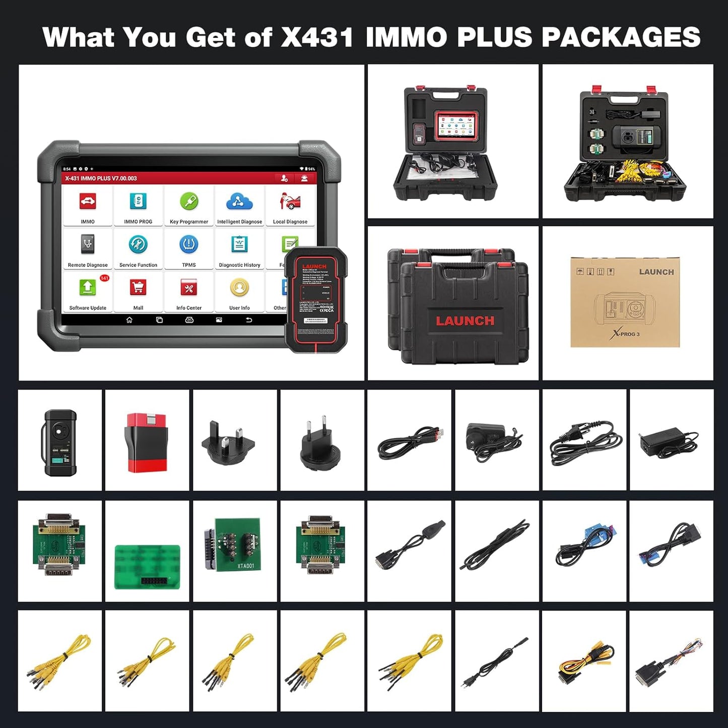 Original X431 IMMO PLUS Car Key Programming Machine Auto Key Programmer Bi-directional Diagnostic Scanner