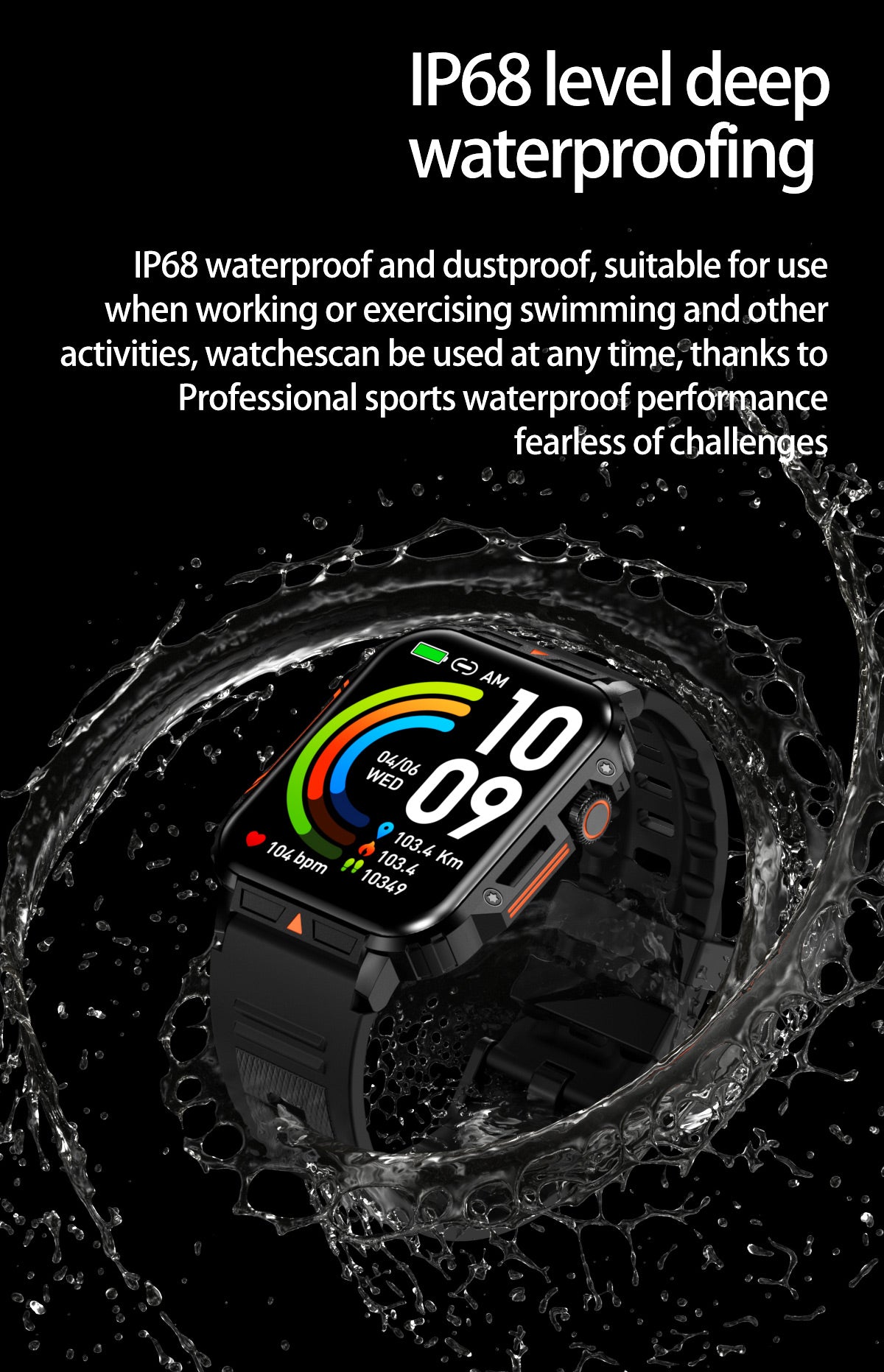 SENBONO L81 Outdoor Sports Square Smartwatch Answer Call Big Battery Fitness Tracker Waterproof Smartwatch Men for IOS Android