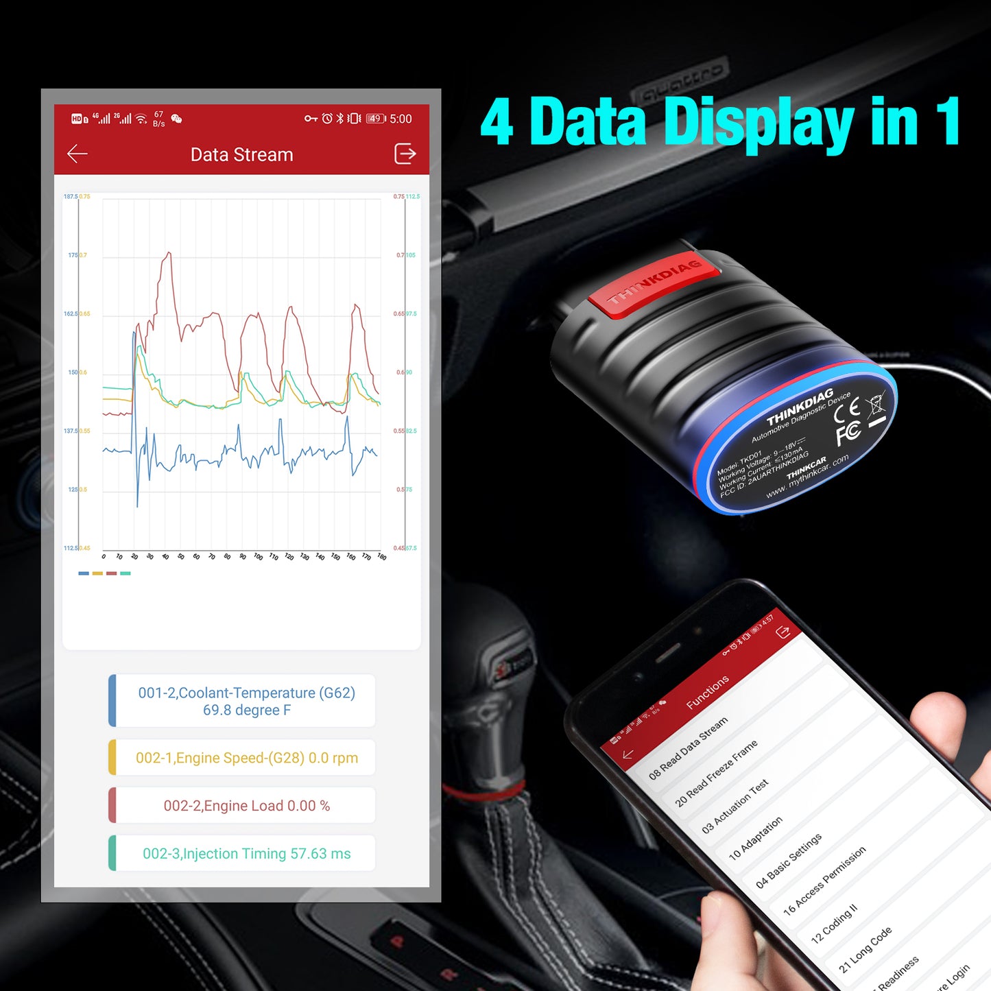 Scanner Automotriz Thinkdiag 4.0 New Version Full System 16 Reset Function All Software ECU Coding Obd2 Scanner Diagnostic Tool