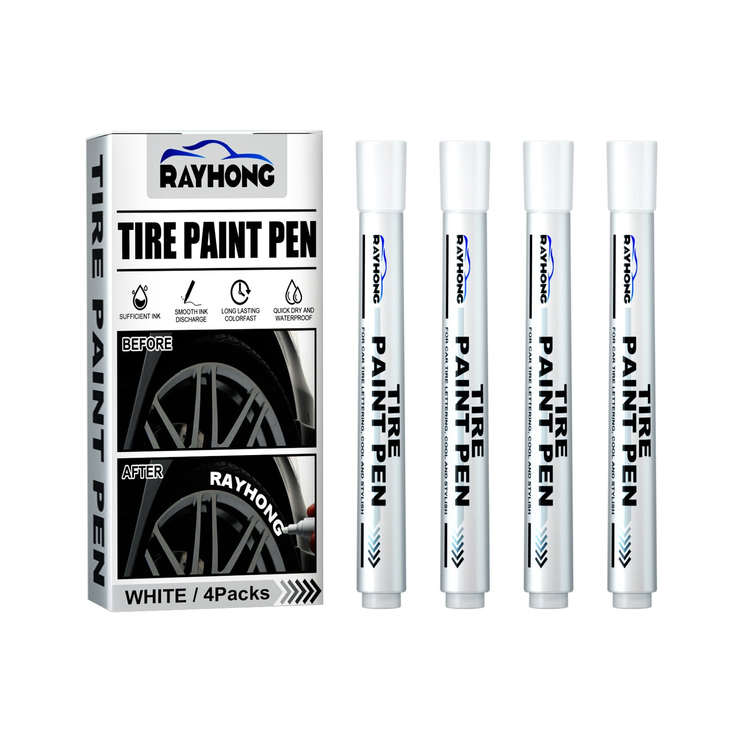 Rayhong Tire Painting Pen Car Tire Pen Decoration Modification Supplies Graffiti Tire Marking Pen