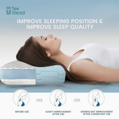 Memory Foam Sleeping Pillow-Premium Firm Cervical Support for Neck Pain Relief, Cooling Ventilated for Back & Side Sleepers