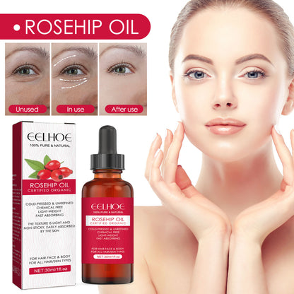 EELHOE Rosehip Facial Oil Facial Body Moisturizing Nourishing Skincare Smooth Hair Care Massage Oil