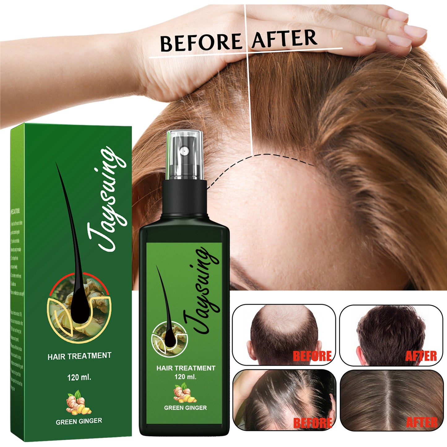 Jaysuing Hair Care Solution Gentle Nourishing Scalp Massage Moisturizing Smooth Hair Care Spray