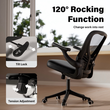 Modern Ergonomic Office Desk Chair with Mesh Back Adjustable Lumbar Support Computer Desk Chair Made of Plastic Metal Steel