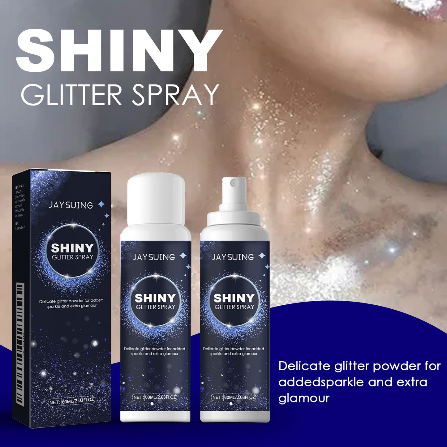 Jaysuing Brightening Glitter Spray Clavicle Hair Halloween Party Nightclub Costume High Gloss Spray Powder