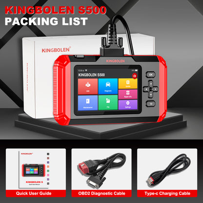 Kingbolen S500 OBD2 Diagnostic Scanner 4 System Automotive Scan Tool With 6 Resets Lifetime Free Update