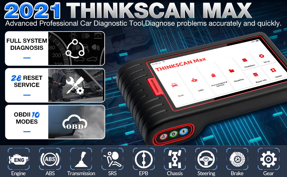 ThinkScan Max 2 OBD2 Scanner Professional Full System Function Bi-directional Control Car Diagnostic Tool