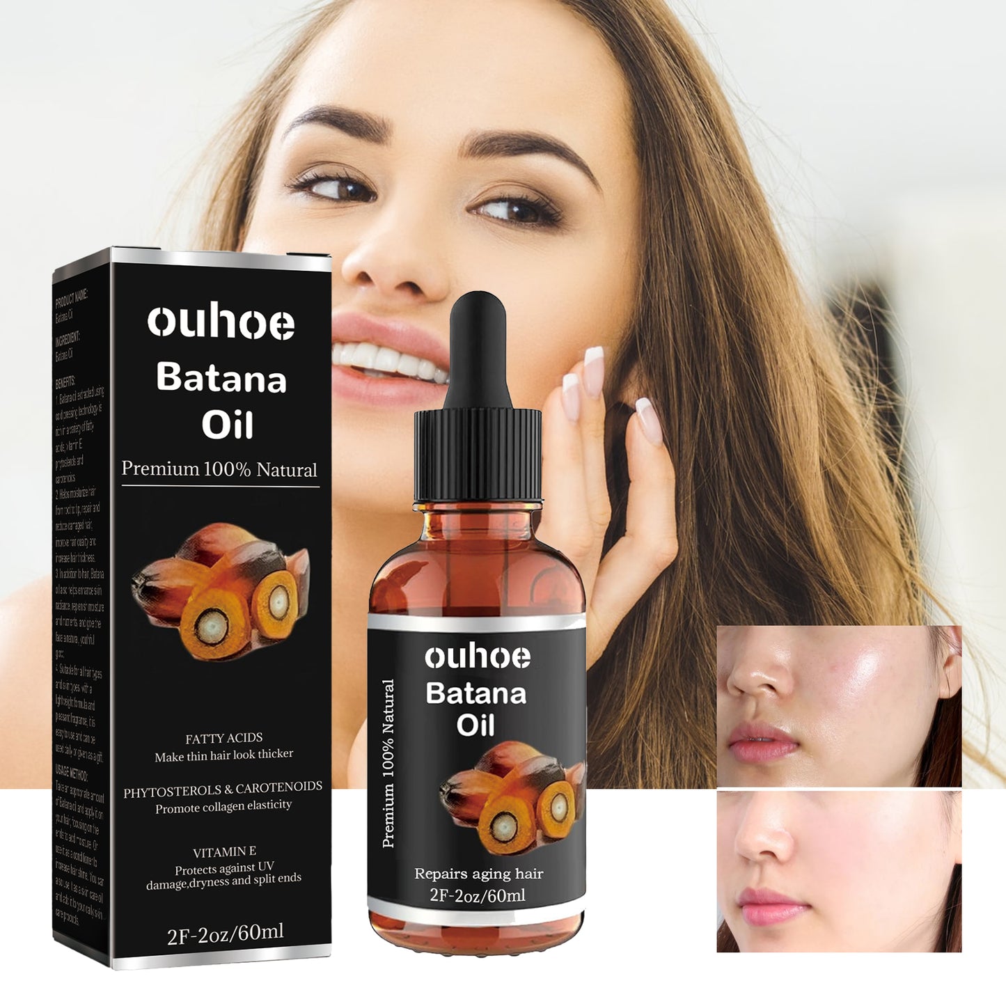 OUHOE Bata Na Hair Growth Oil Hair Smoothing Anti-Fall Moisturizing Skin Care Essential Oil