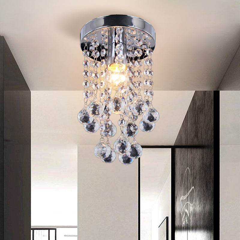 K9 Modern LED Pendant Lights Small Gold Chrome Crystal for Bedroom Balcony Hallway Lighting for Room Decoration