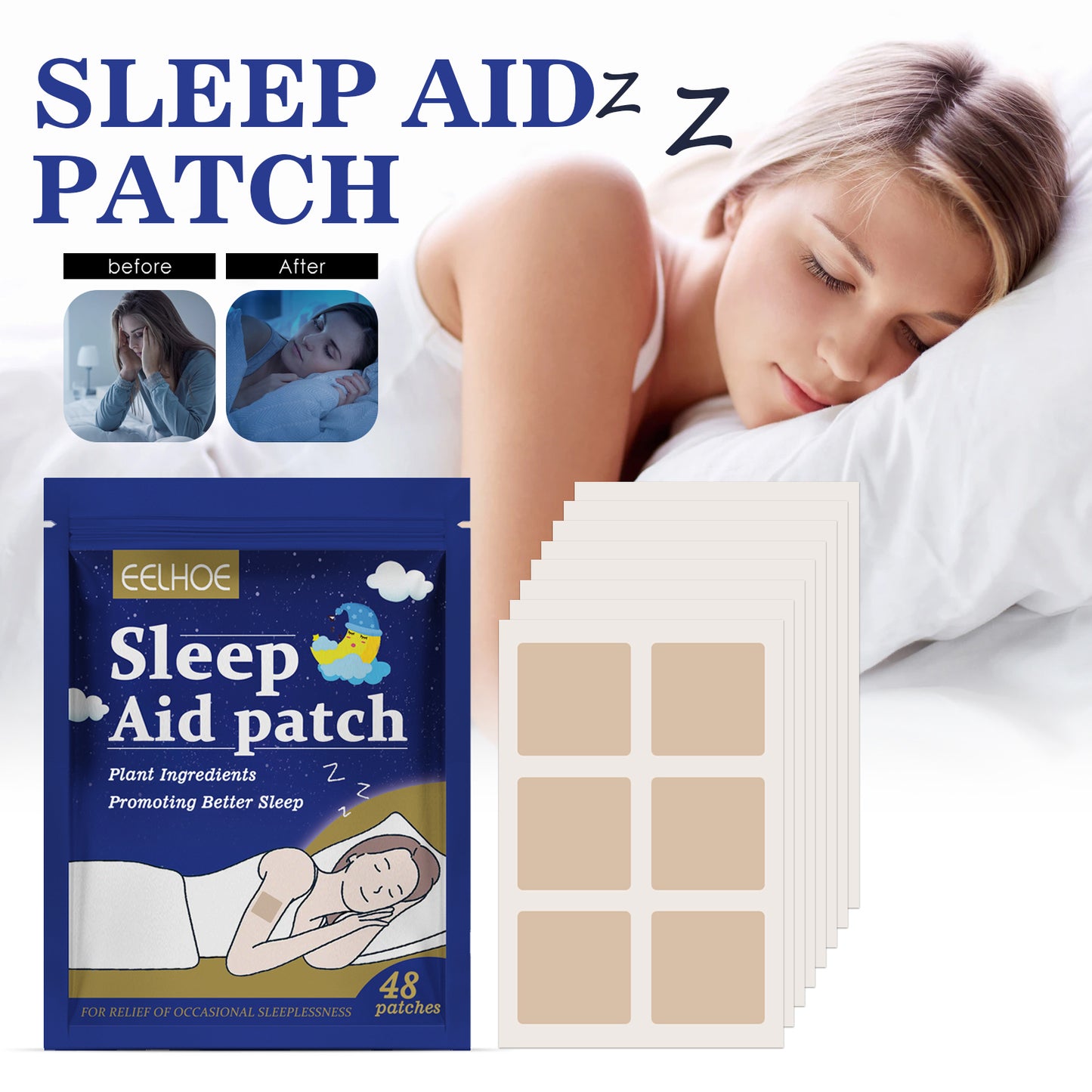 EELHOE Sleep stickers Soothing Body Sleep Comfort Enhancement Care Peaceful Sleep Body Care Patch