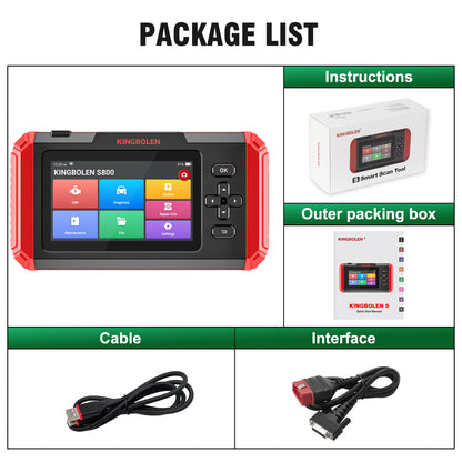 Kingbolen Hot S800 Four System Car Diagnostic Tool OBD2 Scanner Auto VIN Vehicle Analyzer CODE Reader Lifetime Free