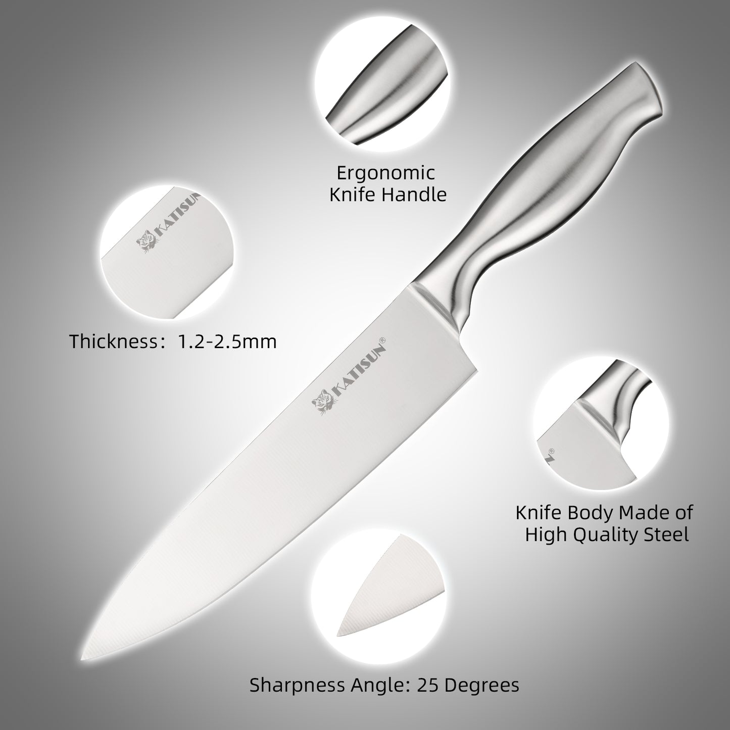 15 Pieces High Quality Chef Knife Set with Wooden Block, Non-slip Hollow Handle for Kitchen Shears