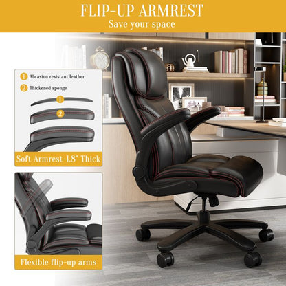 High Back Commercial Office Chair Adjustable Armrest Ergonomic Leather Comfortable Manager Desk Furniture Popular Modern Style