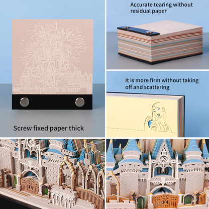 2pcs a Set Fairy Castle Omoshiroi Block Memo Pad Notepad Office Supplies School Stationery Customized Notepad Tear Off Pads Gift