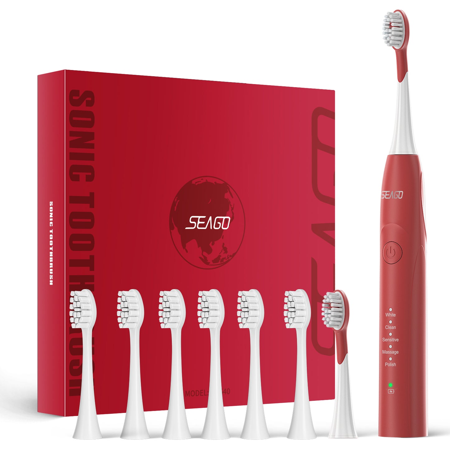 SEAGO Sonic  Rechargeable Electric Toothbrush for Adults with 5 Modes and 2 Mins Timer