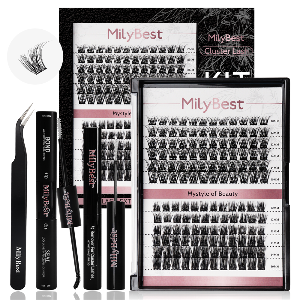 US Local Stock DIY Segment Eyelashes Individual Lash Extension Mega Set 336 Pcs Silk Cluster Lashes Book