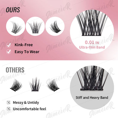 US Local Stock Cluster Lashes Kit Individual DIY Lash Extension Volume Silk Natural Handmade C D Mixed Curl DIY Cluster Lash Kit