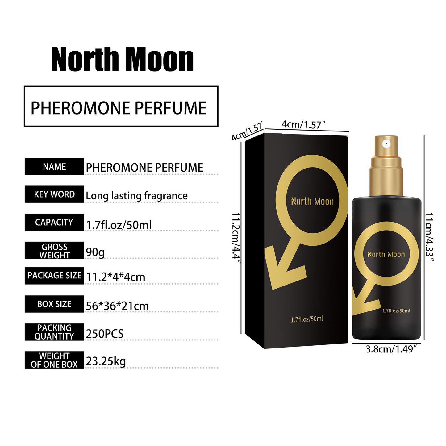 North moon Perfume Fresh Long-lasting Fragrance Odor Removal Niche Light Fragrance Couple Dating Atmosphere Perfume