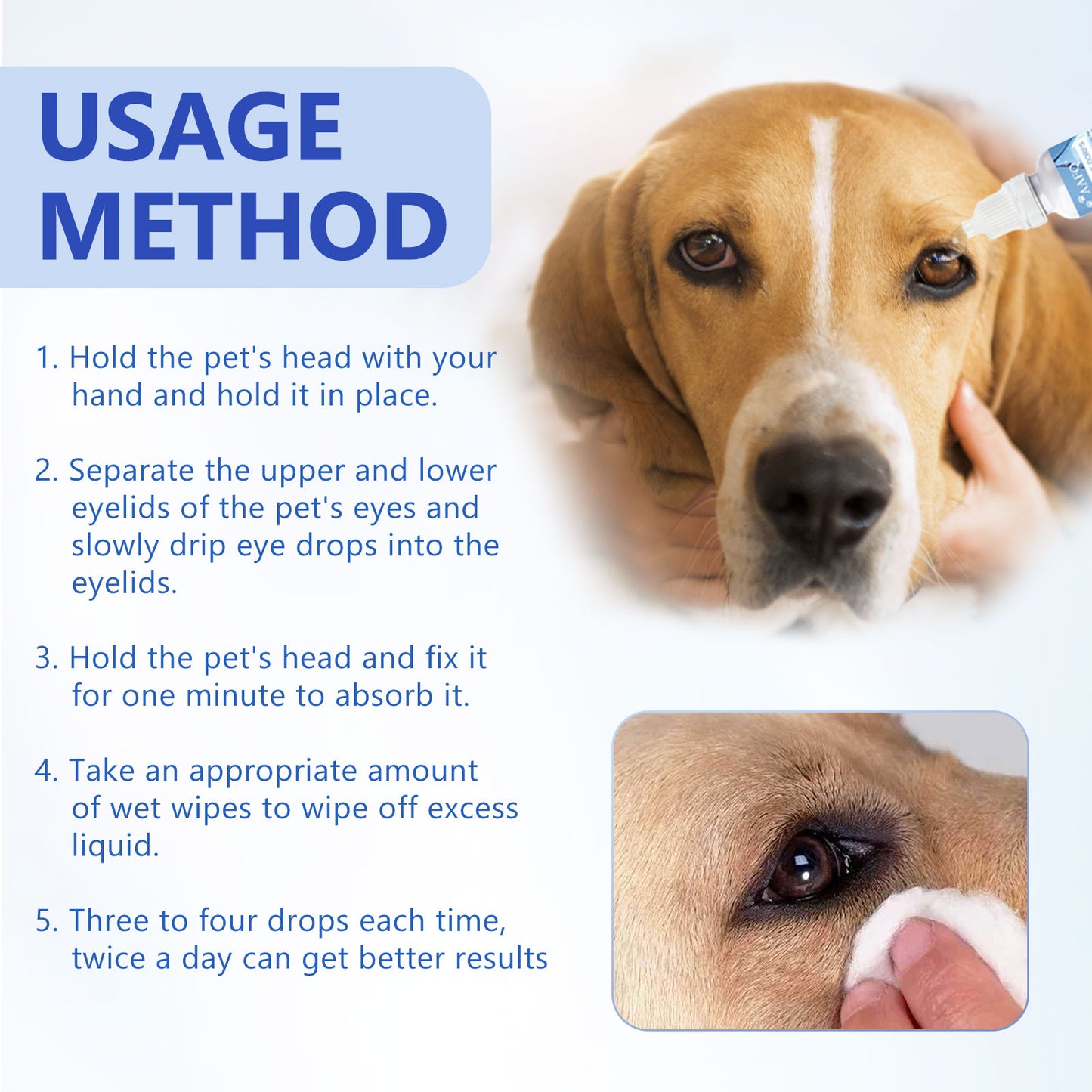 Yegbong Pet Eye Drops Cat and Dog Eye Cleaning Care Pet Tear Stain Remover