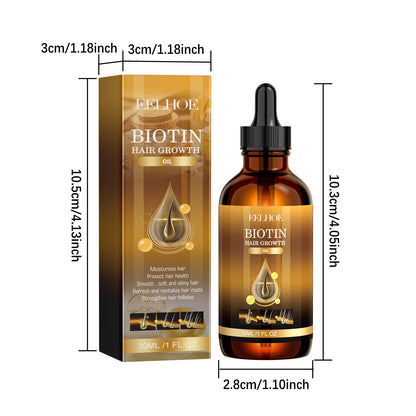 EELHOE Biotin Hair Oil Deep Moisturizing and Improving Scalp Massage Care Smooth Hair Care Essential Oil