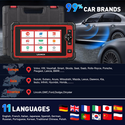 LAUNCH EU Version  CRP919E Car Diagnostic Tool Full System Automotive Scanner Active Test CANFD/DIOP With 29+ Reset Function