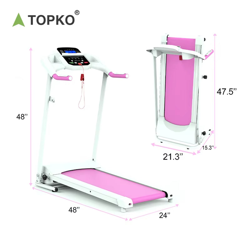 TOPKO in STOCK US WAREHOUSE Folding Treadmill for Small Apartment Electric Motorized Running Machine for Gym Home Treadmill