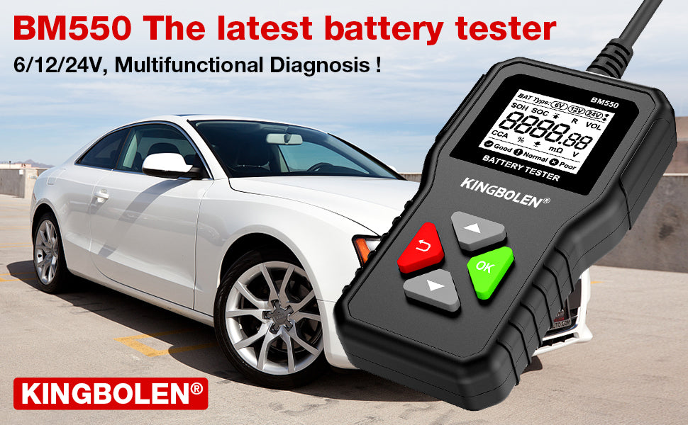 New Product Ideas 2025 KINGBOLEN BM550 6V 12V 24V 100-2000 CCA Car Battery Tester Auto Battery Analyzer Car Battery Tool