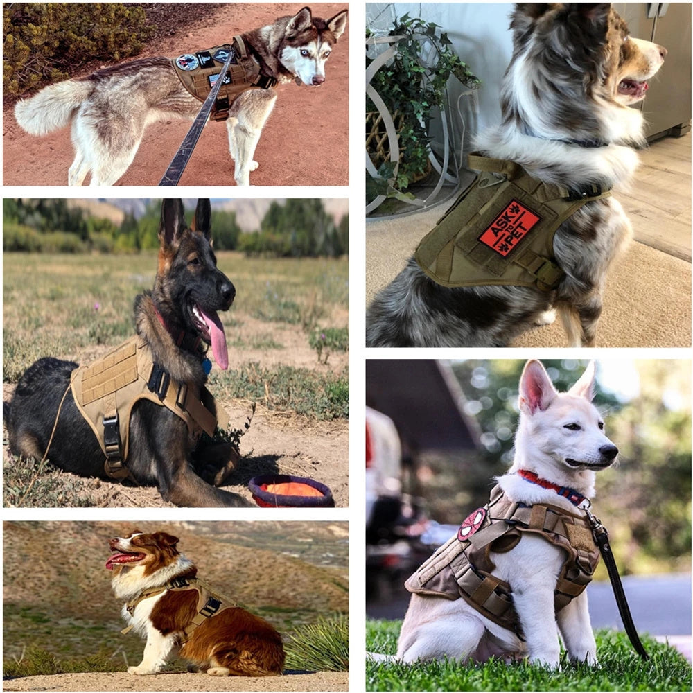 Pet Harness Luxury Dog Leash Set Chest Dog 1000D Nylon Camouflage  Dog Harness