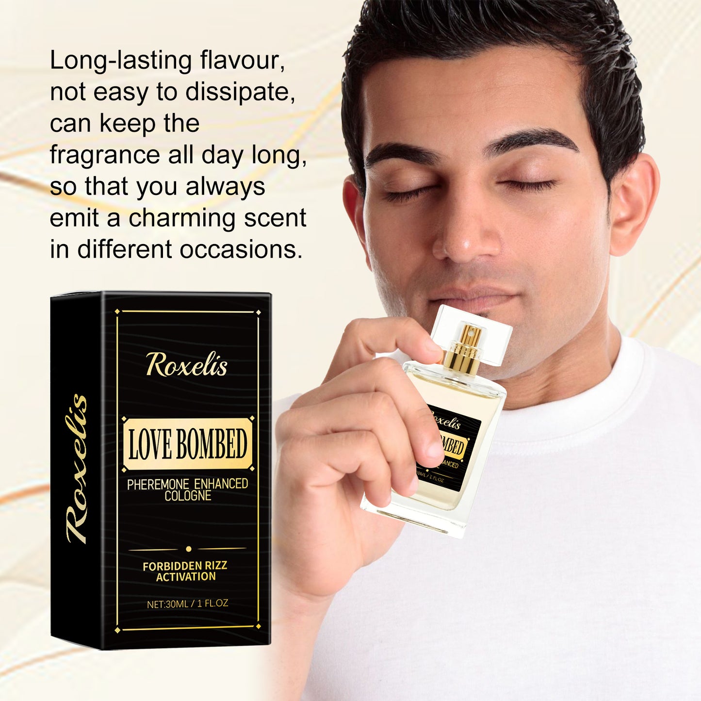 Roxelis Men's Pheromone Perfume Men's Cologne Perfume Long-lasting Light Fragrance Business Gentleman Fresh Charm Encounter Perfume