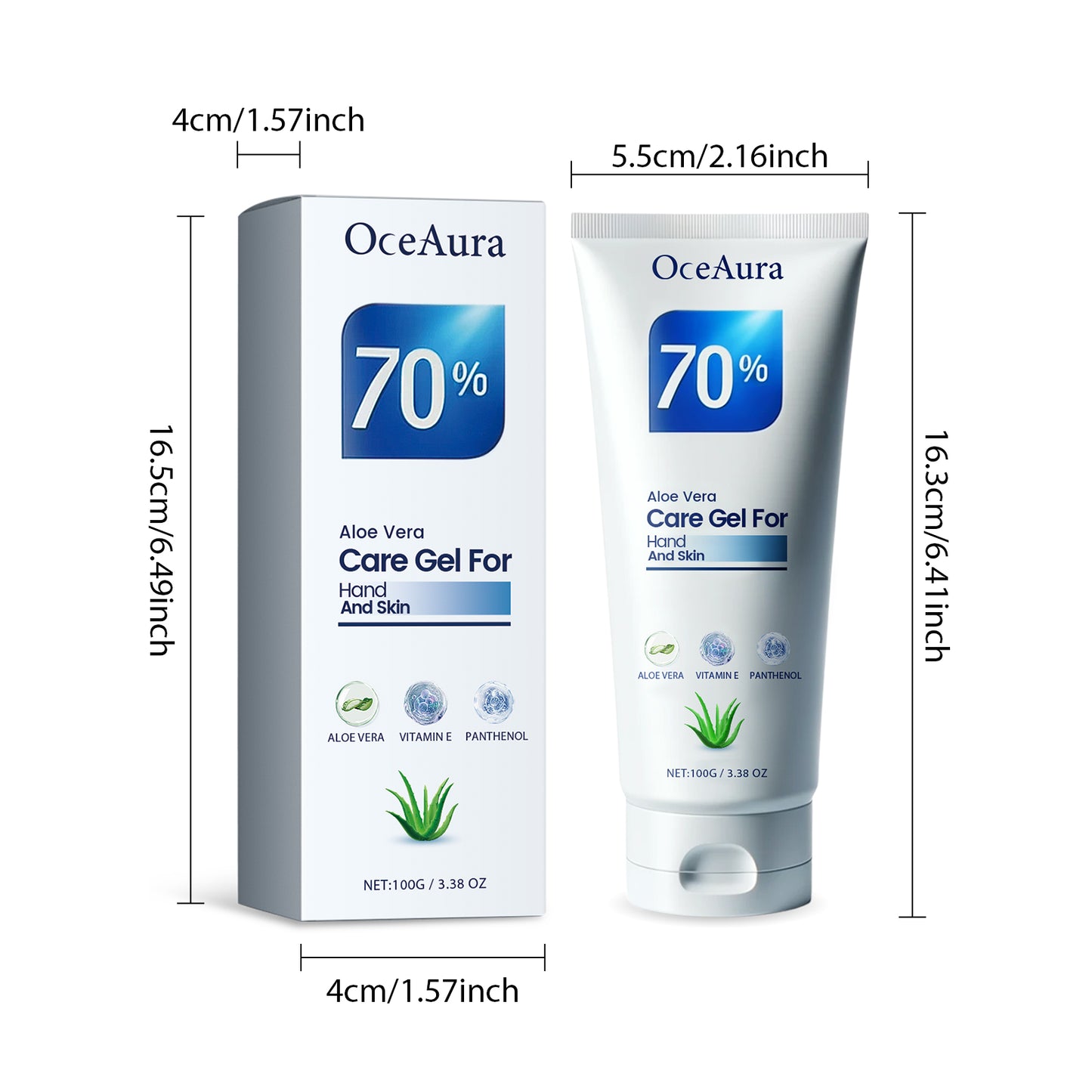 OceAura Aloe Hand Care Gel Moisturizing Refreshing Moisturizing Cream Anti-Chapping Repair Hand Skin