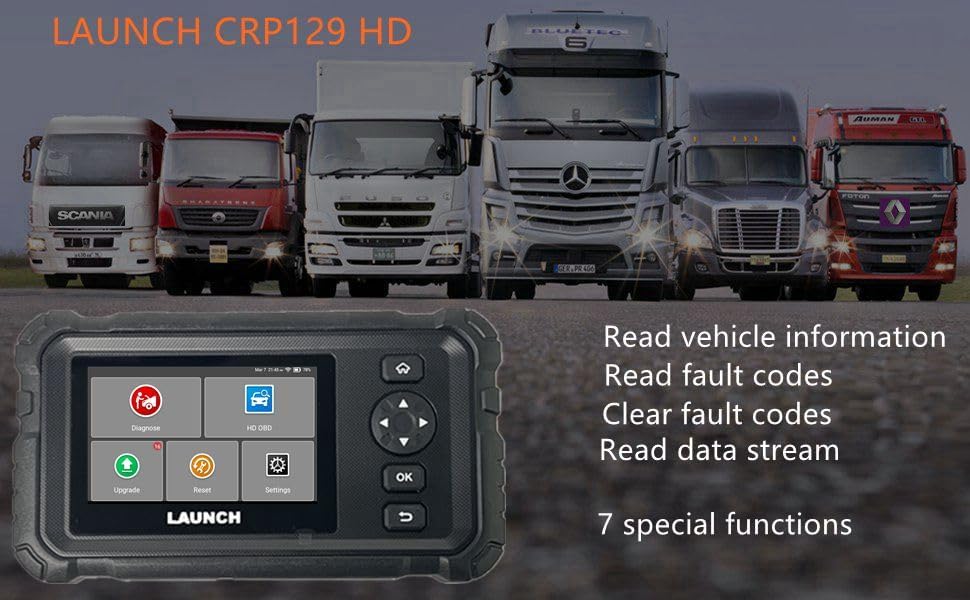 Original CRP129 HD Full System Truck Diagnostic Tool OBD2 Scanner 24V Commercial Vehicles Code Reader