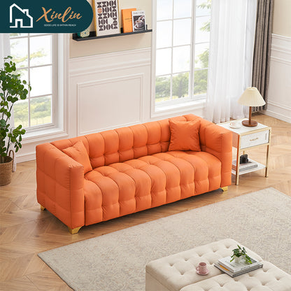 Free Shipping US Warehouse Structure Technology Fabric Sofa with Three Seats, Featuring Waterproof and Stain-Proof Properties