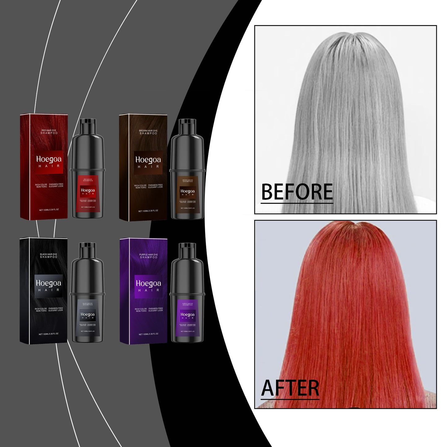 Hoegoa Hair Shampoo Gentle, non-irritating, and does not damage the scalp DIY Long-lasting Easy-to-Color Hair Shampoo