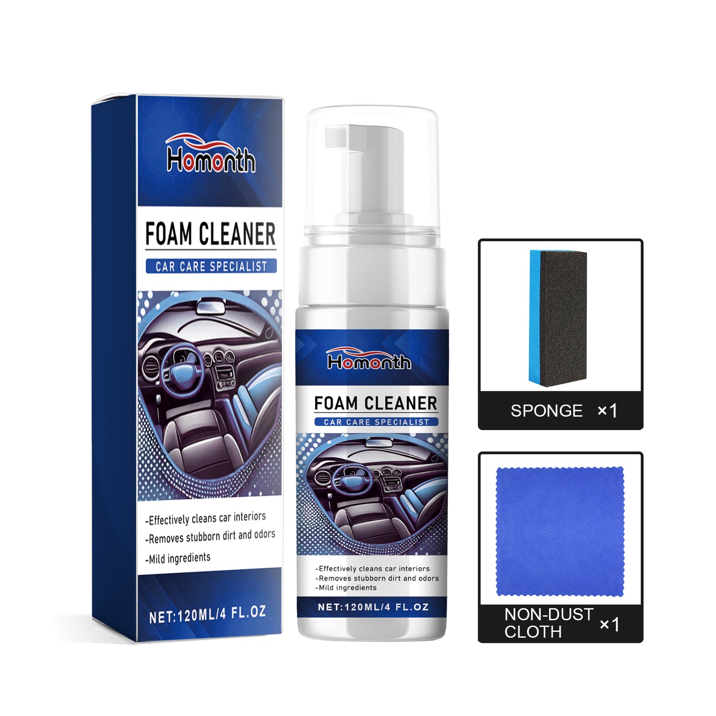 Homonth Fast Automobile Interior Cleaning Agent Leather Interior Dashboard Clean Dustproof Refurbished Repair Cream