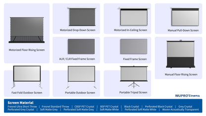 120 Inch Wupro/OEM BSP Projector Screen 4K UHD ALR/CLR Home Cinema Fixed Frame UST Projection Screen