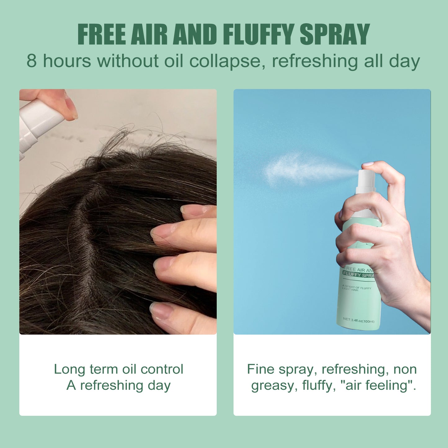 EELHOE Wash-Free Dry Hair Spray Airy Fluffy Oil-Control Dry Shampoo