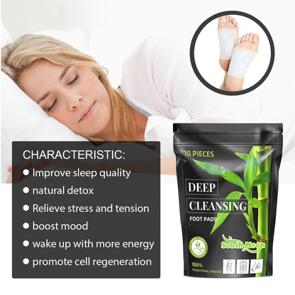 EELHOE Deep Cleansing Foot Patch Bamboo Charcoal Dampness Relieving Physical and Mental Sleep Aid Foot Patch