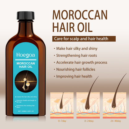 Hoegoa Morocco Hair Care Essential Oil Leave-in Hair Serum Repair Split Ends Dry Frizzy Lightweight Fragrance Non-greasy