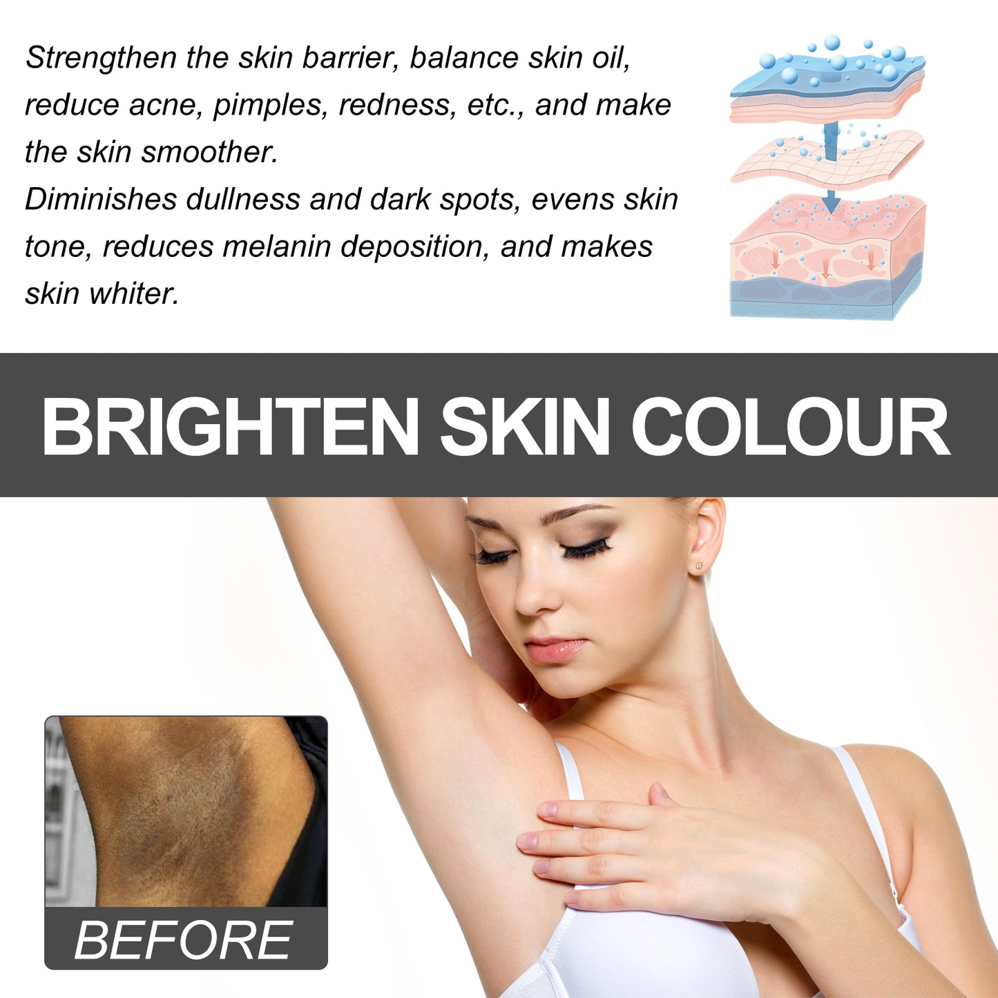 Jaysuing Armpit Thigh Blackening Cream Lightening Underarm Inner Thigh Joint Melanin Whitening Skin Cream