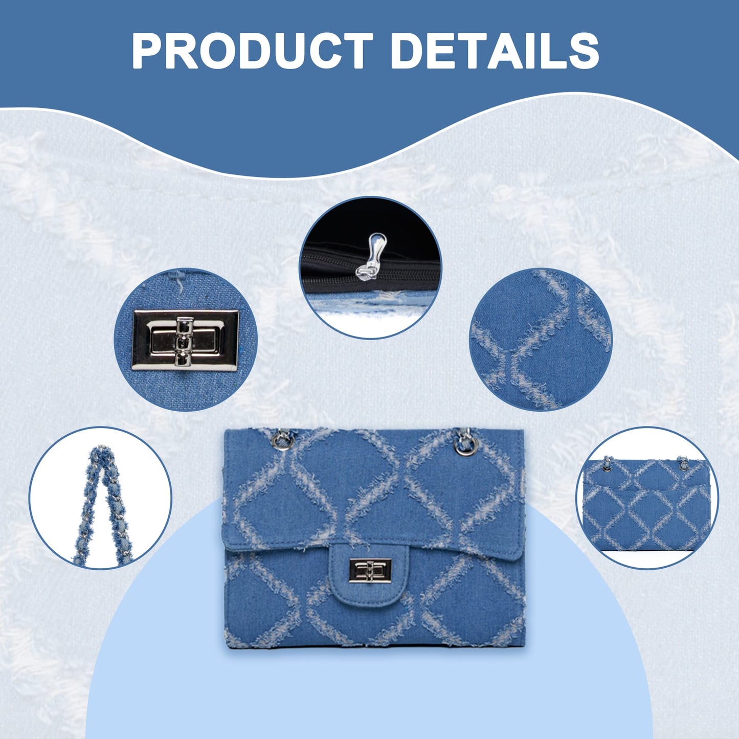 Hot Sale Denim Fabric Fashion Totes Bag Designer Ladies Handbag Tote Bag Jeans Cloth Tote Bag