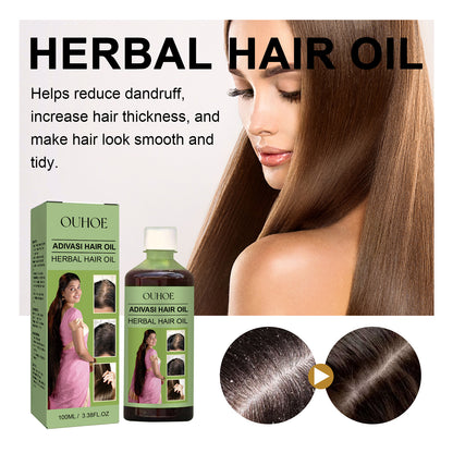 OUHOE Herbal Hair Oil Gentle Nourishing Scalp Strengthening Hair Cleansing Scalp Care Smooth Hair Oil