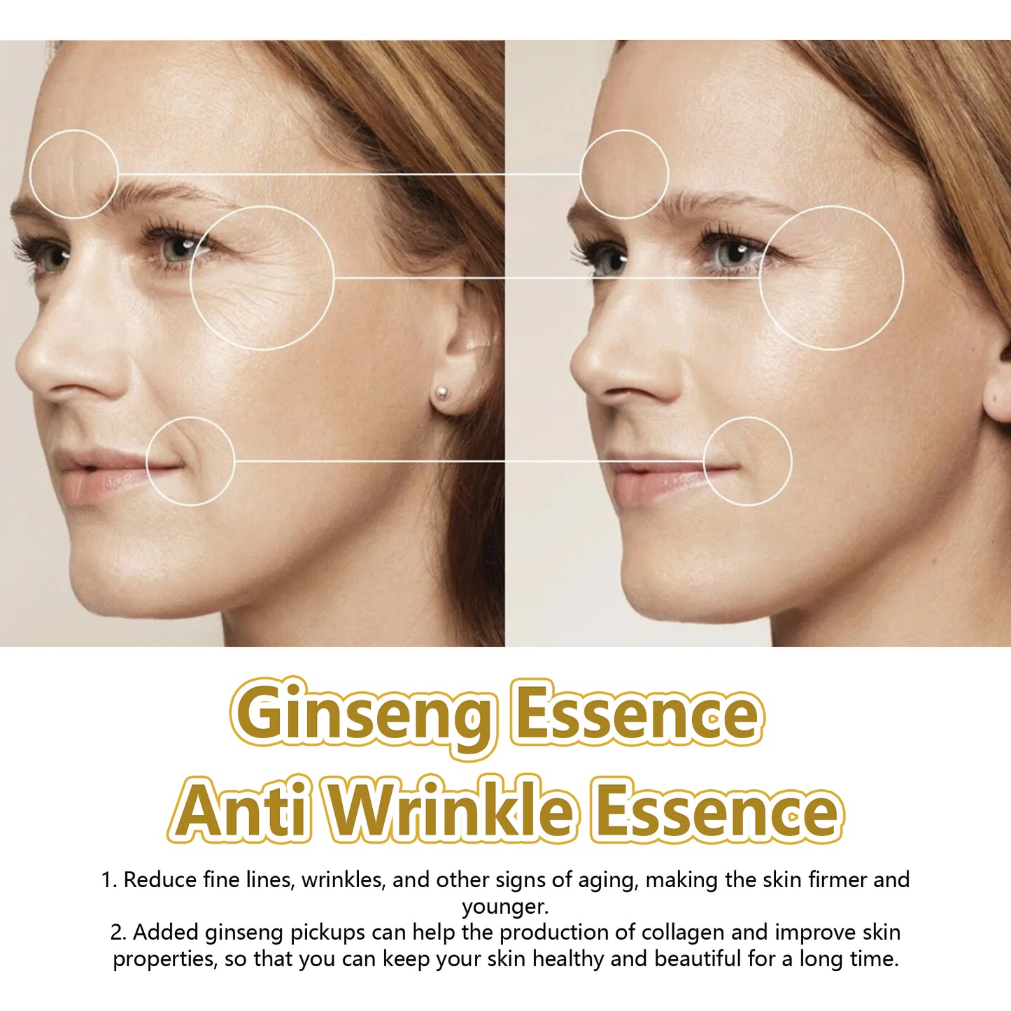 EELHOE Ginseng Anti-Wrinkle Revitalizing Essence Fade Wrinkles, Tighten Facial Skin, Tender, Smooth and Elastic