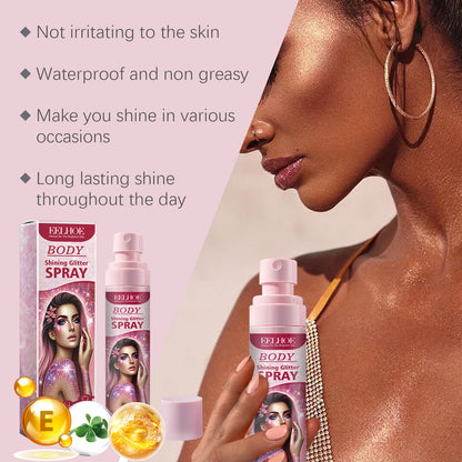 EELHOE Stage Makeup Glitter Spray Face Collarbone Highlighter Glitter Natural Stereo Long-lasting Highlight Spray