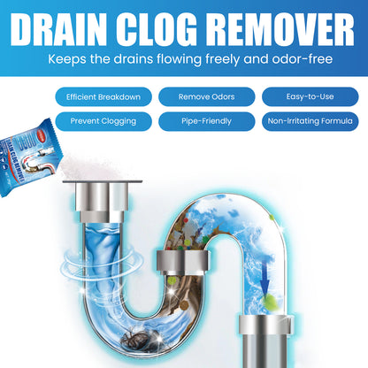 Jaysuing Drain Pipe Blockage Removal Powder Toilet Kitchen Drain Anti-Clogging Cleaning Deodorizing Powder