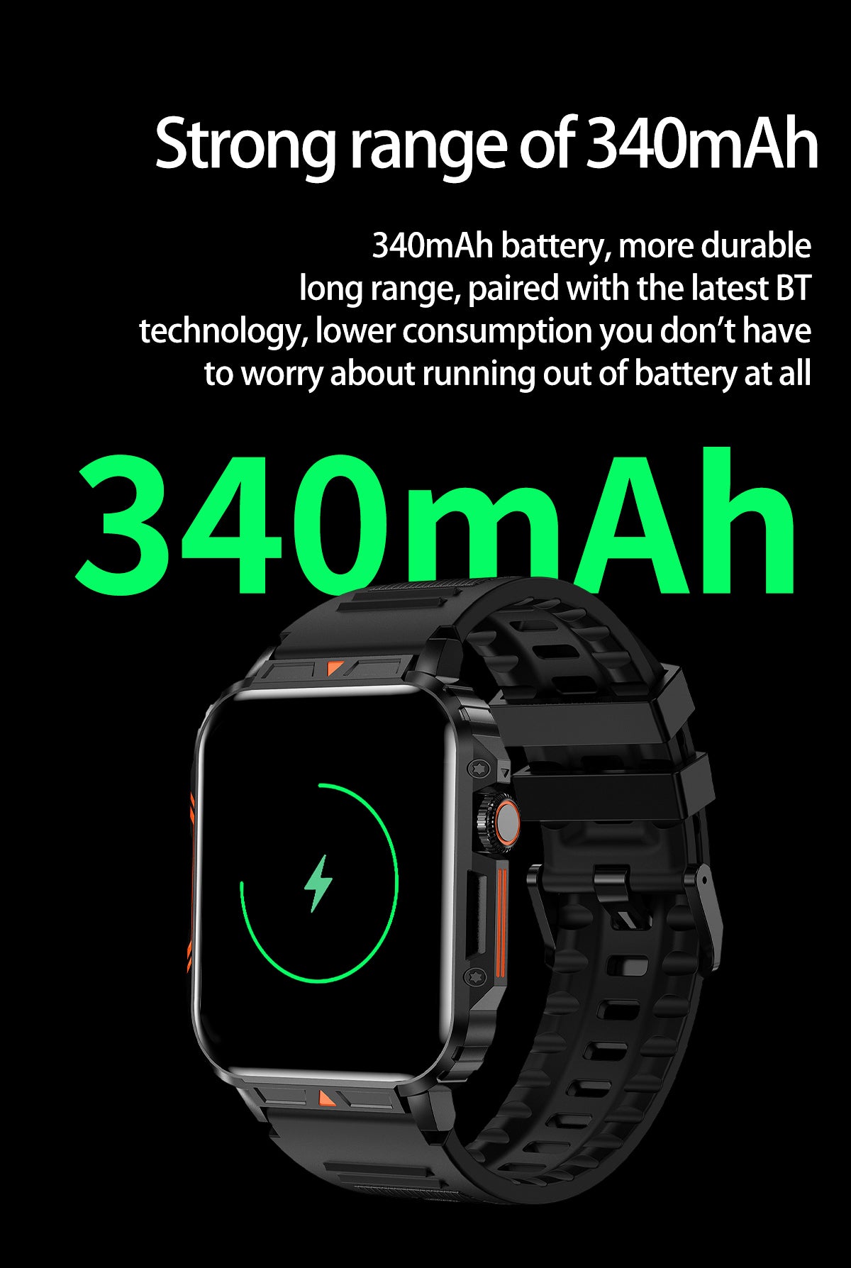 SENBONO L81 Outdoor Sports Square Smartwatch Answer Call Big Battery Fitness Tracker Waterproof Smartwatch Men for IOS Android