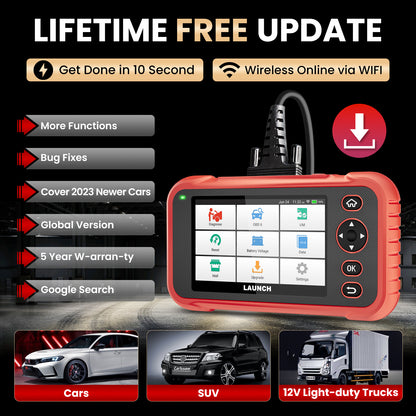 2025  CRP123i V2.0  4 System Diagnostic Tool Machine for All Cars OBD2  Scanner 3 Resets Battery Test Lifetime Free