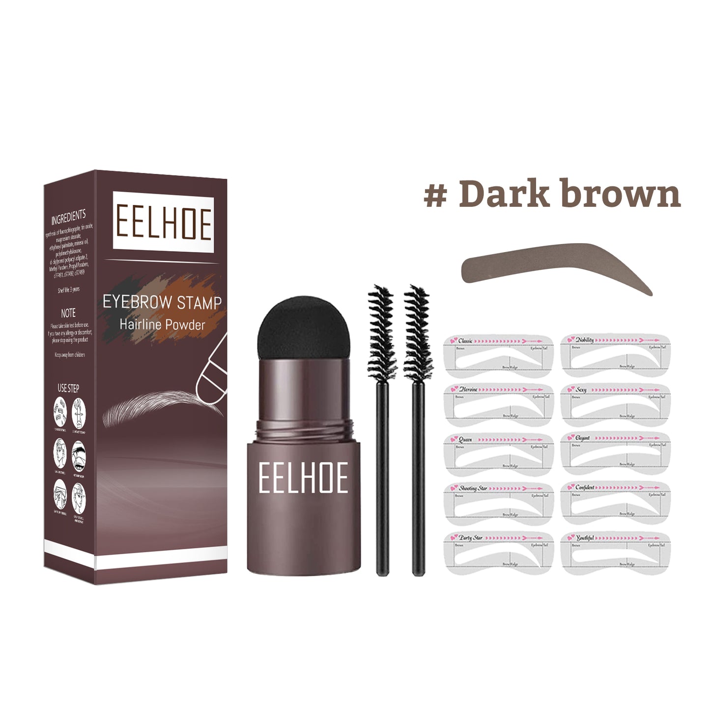 EELHOE Eyebrow Stencil for Drawing Eyebrows Lazy Eyebrow Filler Makeup Brow Powder Waterproof Hairline Powder