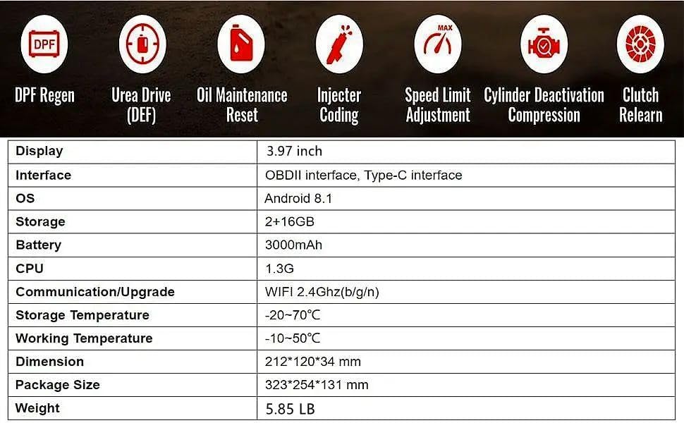 Original CRP129 HD Full System Truck Diagnostic Tool OBD2 Scanner 24V Commercial Vehicles Code Reader